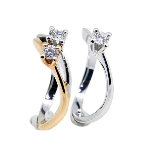 Stone shape: Rotonda POLELLO Anello trilogy in oro bianco,rosa 750 diamante ct.0.55 G