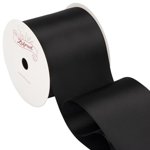Zofrud Black Satin Ribbon 63mm x 9 Meters - Large Ribbon Ideal for Bows Gift Wrapping, Flower Bouquet, and Crafts - Image 4