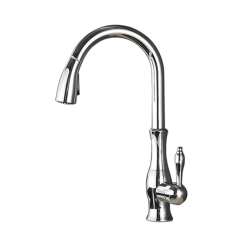 Robinet extractible double sortie d'eau mitigeur de cuisine ergonomique rotatif