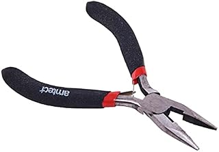 Amtech B3186 Mini Long Nose Plier with Spring, Black Silver & Red, 15cm