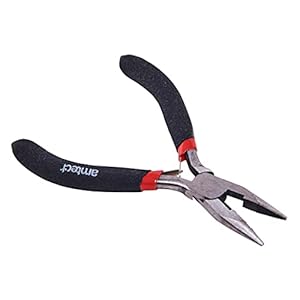 Amtech B3186 Mini Long Nose Plier with Spring, Black Silver & Red, 15cm