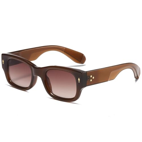 Lunettes de soleil vintage pour femmes à rivets et verres bicolores protection UV400