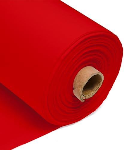 100% Cotton Fabric 60 Inch 150cm Wide 150GSM Material for Sewing, Dressmaking, Quilting, Curtain Linings, Pillowcases & Totes Fabric by The Half Metre by Discount Fabrics LTD(Red, 10m)