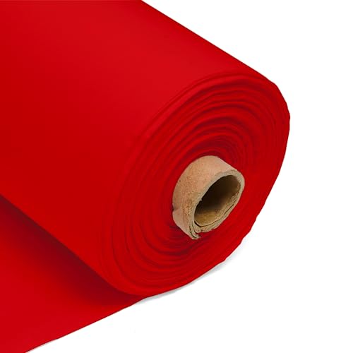 100% Cotton Fabric 60 Inch 150cm Wide 150GSM Material for Sewing, Dressmaking, Quilting, Curtain Linings, Pillowcases & Totes Fabric by The Half Metre by Discount Fabrics LTD(Red, 0.5m)