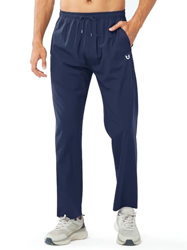 Image of NORTHYARD Men's Joggers Athletic Workout Track Pants Running Gym Training Sweatpants with Zipper Pockets Open Hem