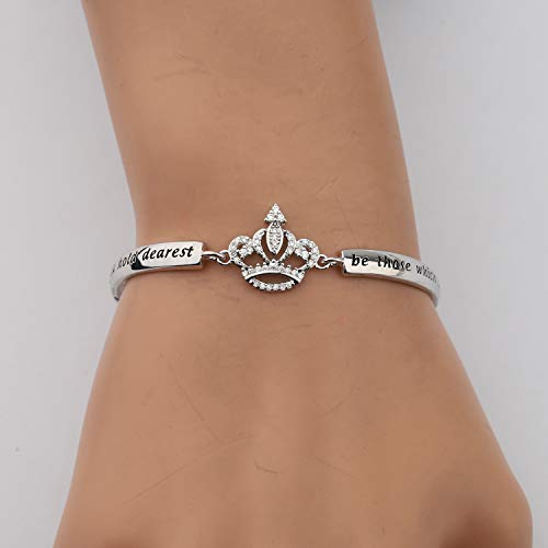 Lqri Quinceanera Gift Girl Sweet 15 Gift Princess Crown Bracelet May The Dreams You Hold Dearest Be Those Which Come True Bracelet Quince Jewelry 15Th Birthday Gift For Her (Sliver) #TOP3