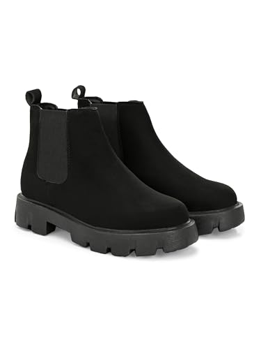 Image of HiREL'S Men's Premium Suede Chelsea Boots|Soft Cushioned Chunky Insole |Slip-Resistance|Dynamic Feet Support|Arch Support Boots| Height Increasing Boots for Men