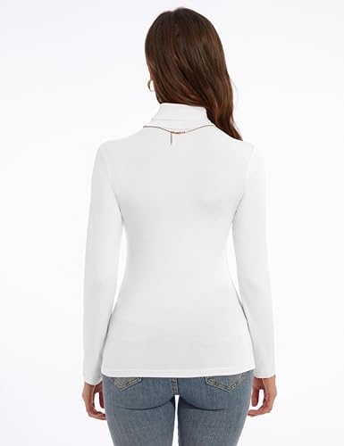 Women's Turtleneck Long Sleeve Shirts Slim Fitted Lightweight Base Layer Casual Tops2