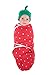 Arrullo para Bebés de Algodón – Manta Bebé Envolvente y Ajustable, Strawberry, Small