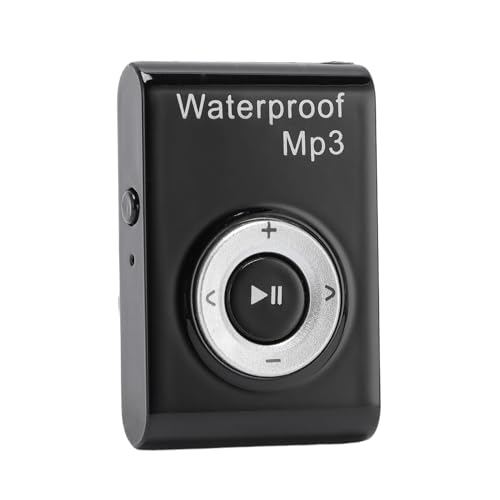 IPX8 wasserdichte MP3 -Player, Musikplayer mit Rückenclip, Eingebaut in 8 GB Speicher, Unterwasser -MP3 mit Kopfhörer Zum Surfen, Schwimmwassersport, Laufen (Black)