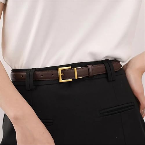 Women's Leather Gold Buckle Fashion Hundred Jeans Casual Decorative Belt4