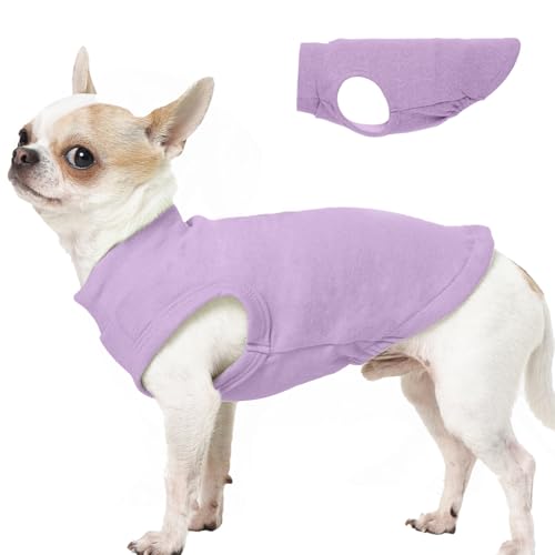 Image of Soft Fleece Dachshund Sweater for Cold Weather, Purple, XS | Warm Sleeveless Small Dog Clothes, Stylish Pullover Sweatshirt for Mini Dachshunds, Chihuahuas,Autumn Winter Outdoor Wear