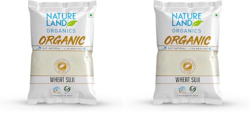 Image of Natureland Organics Wheat Suji /Sooji 500 Gm - Organic Sooji (Pack of 2)