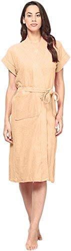 FILMAX ORIGINALS BATHROBE GOWN 100% COTTON IN TERRY TOWEL UNISEX BATH ROBE (FREE SIZE - DARK FAWN)