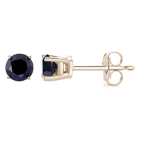 Amazon Collection 14k Gold Black Diamond Stud Earrings (1/2cttw - 3 cttw)3
