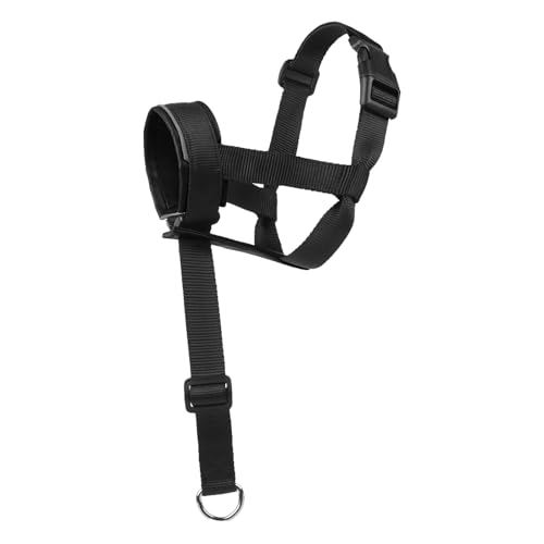 Bozal ajustable para perros medianos y grandes para evitar ladridos y masticar, bozal de entrenamiento para perros con correa que permite jadear negro, correa de hocico de 15 a 35 cm
