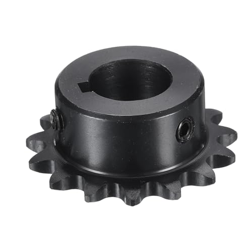 Image of uxcell #35 Chain Roller Sprocket B Type, 3 /4 inch Bore 15 Tooth Single Strand Chain Sprocket, Carbon Steel, Keyway with Set Screws