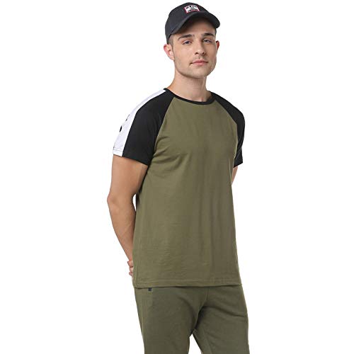 Image of CAHOOT Men Red Striped Casual T-Shirt