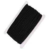 YAKRUNA 1/4 Inch Oblate Black Elastic Cord for Face Masks, 50M Soft Elastic String Ropes Straps Bands for Craft Sewing