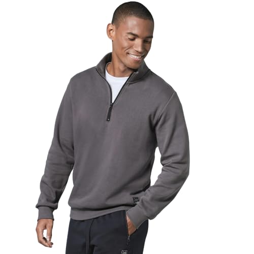 Image of Men's Lightweight Front Zip Pullover - Trendy Fleece Sweatshirt for Winter Wear