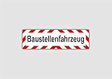 Magnetschild | Schild Auto | Große Kfz-Warnmarkierung 35x10 cm leuchtend rot schwarz für PKW/LKW/Truck/Firma | Outdoor UV Schicht | Magnetträger mit 900µ stark haftend (Baustellenfahrzeug)