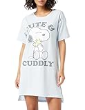 Snoopy Damen Cute and Cuddly Nachthemd, Hellblau, 36 EU
