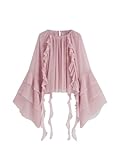 【Durchsichtiger Chiffonstoff】 Hergestellt aus durchsichtigem Chiffon-Material, bietet diese Bluse einen halbtransparenten Look, der sich perfekt für Schichten oder ein mutiges Statement eignet, mit dem Sie Ihren persönlichen Stil zeigen und mit Leichtigkeit einzigartige Outfits kreieren können