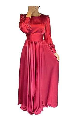 Robe de soirée confortable bordeaux taille 42 coupe flatteuse