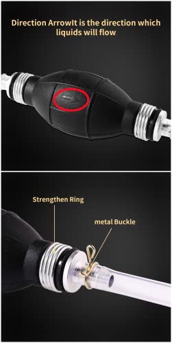 Brandon-Super Gasoline Siphon Hose, Gas Oil Water Fuel Transfer Siphon Pump, Manual Fuel Pump, Fuel Transfer Pump With 2 Pvc Hoses #TOP2