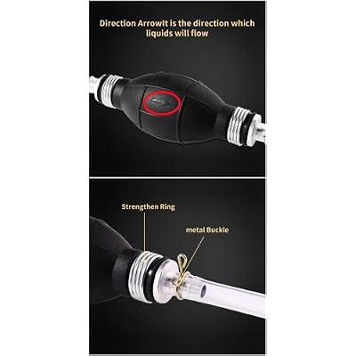Brandon-super Gasoline Siphon Hose, Gas Oil Water Fuel Transfer Siphon Pump, Manual fuel pump, Fuel Transfer Pump with 2 PVC Hoses