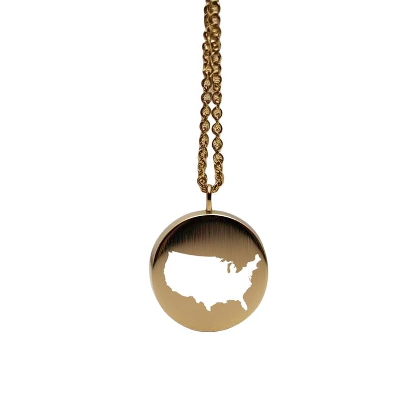 Pendentif carte des États-Unis en or et argent | Votre compagnon de voyage au quotidien