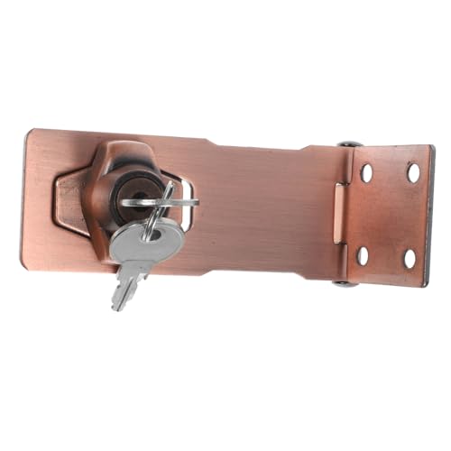 Image of PartyKindom 1set Locking Hasp Latch for Cabinets Sturdy Padlock Lock Heavy Duty Door Hasp Installation Screws Secure for Cabinets