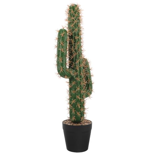 PACKOVE Cactus Saguaro Artificiel en Pot, Grosse Plante Succulente Décorative Résistante aux UV, Plante de Cactus Artificielle sans Entretien pour...