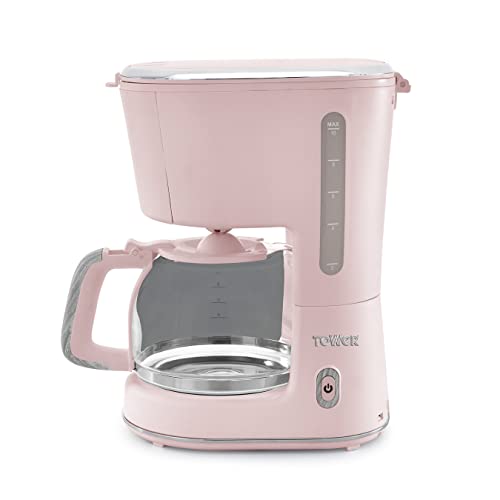 Tower-Scandi-T13006PNK-Filter-Coffee-Maker-with-Anti-Drop-Function-and-Anti-Slip-Feet-125L-900W-Marshmallow-Pink-with-Wood-Accents