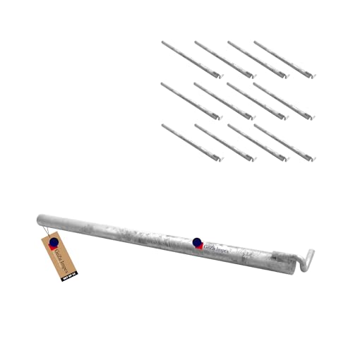 GEZU IMPEX Tubo de Anclaje para Andamio 600 mm Galvanizado por Inmersión en Caliente Juego de 12 Sistema de Anclaje de Soporte de Tubo para Construcción de Pared de Andamio