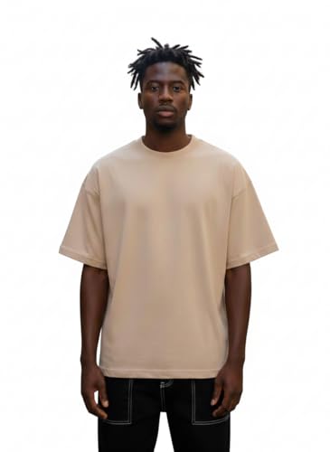 Image of Besick Oversized Plain Cotton Drop Shoulder Baggy fit Tshirt for Men