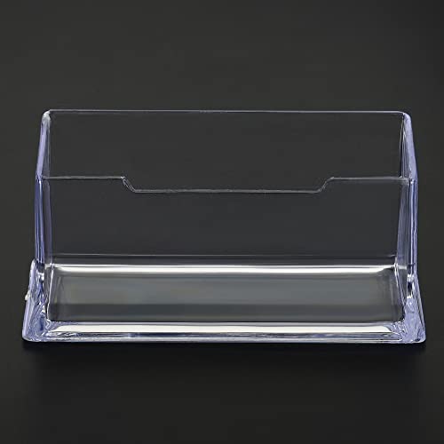 PATIKIL 105x45x40mm Business Card Holder, Acrylic 1 Slot Desktop Name Cards Display Stand for Office Desk Clear - Image 3