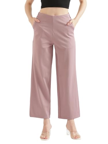 Image of SAADAA Palazzo Pants for Women Half-Elasticated Waistband | Palazzo for Women in Airy Linen Fabric | Regular Fit Mid Rise Waist & Deep Pockets | Versatile Formal & Casual Wear |