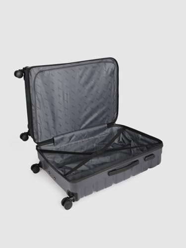Image of Teakwood 76 CM Unisex Trolley Bag for Travel, Hard Cabin Trolley Large Travel Suitcase Bag, Lock System 360 Degree 8 Rotating Wheels (76 CM, Dark Grey)
