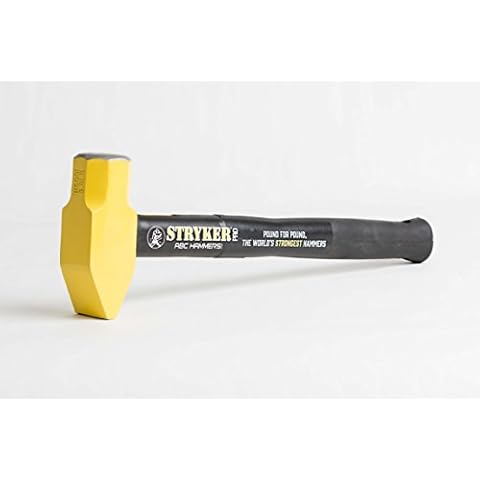 ABC HAMMERS Cross Pein Hammer - 3.5 lb. Stryker Hammer with Drop Forged Steel Head & 16" Steel Reinforced Rubber Handle - PRO3516CP Cover