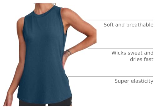 Image of Womens Workout Tank Tops Lightweight Sleeveless Shirts for Women Loose Fit Tops for Athletic Running Tennis Yoga