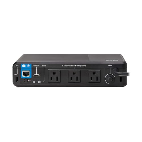 Image of Tripp Lite Cloud-Connected 350VA UPS Battery Backup and Surge Protector, Remote Management & Monitoring, 210W, 3 Outlets, Computer UPS, Wall Mount Option, 5ft Cord, 3-Year Warranty (BC350RNC)