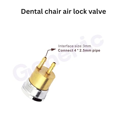 Image of Dental Chair Tray Lock Switch /Air Lock Switch Valve, Hexagon Air Switch 2 Joints 3mm Connection Copper Dental Chair Accessories