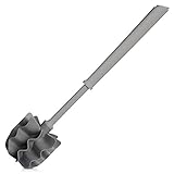 KLINOO Premium Borstenlose Toilettenbürste aus Silikon im Behälter als WC-Garnitur mit Halter (Ersatzbürste Grau)