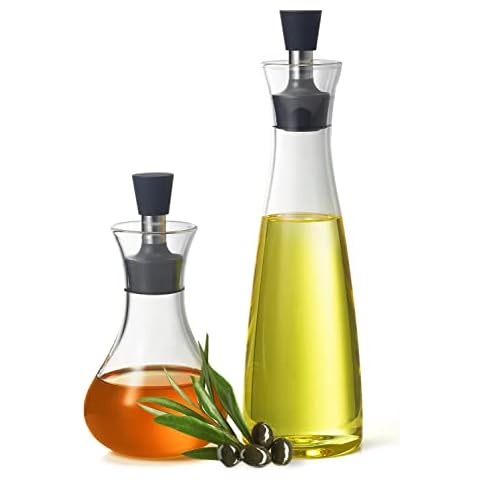 2 PACK Glass Olive Oil Dispenser Bottle for Kitchen with Sealing Cap,Cooking Oil and Vinegar Bottle Set,No Funnel Needed Bottle Drizzler,Clear & Easy to Clean- for Home Kitchen Decor Tools Accessories Cover