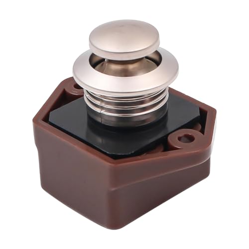 Tiardey 4 Pcs Push Button Latch Locks, Cabinet Drawer Keyless Door Latch for Caravan Motorhome, Motorhome, Boat, Brown and Gold - Image 3