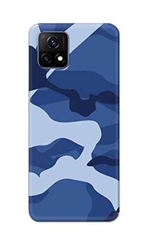 Image of Printed Hard Back Cover Case for Vivo Y52s | Vivo Y72 5G | Vivo Y31s 5G | Vivo Y52s t1 Back Cover (Army Blue Pattern) -702