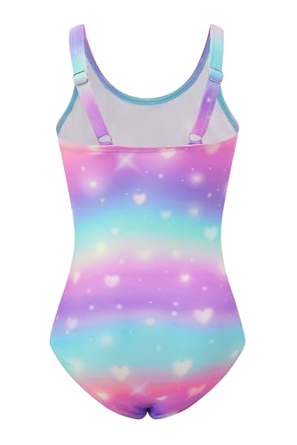 Akokvlar Girl One Piece Swimsuit Rainbow Mermaid Bathing Suit Floral Swimwear2