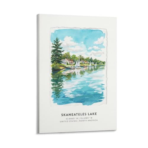 Aquarelle lac Skaneateles poster voyage pour une décoration de chambre esthétique