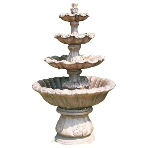 Solid Rock Stoneworks XL Scroll Leaf Fountain - 84" Tall – Espresso Cover